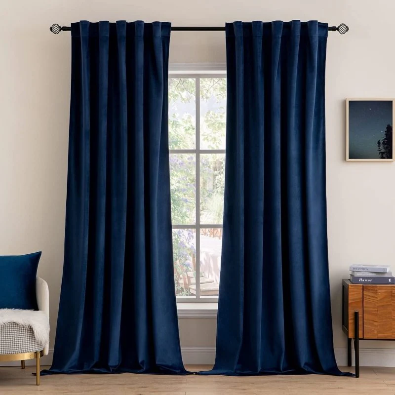 Custom Velvet Luxury Blackout Curtains  (2 Panels) - Back Tab & Rod Pocket