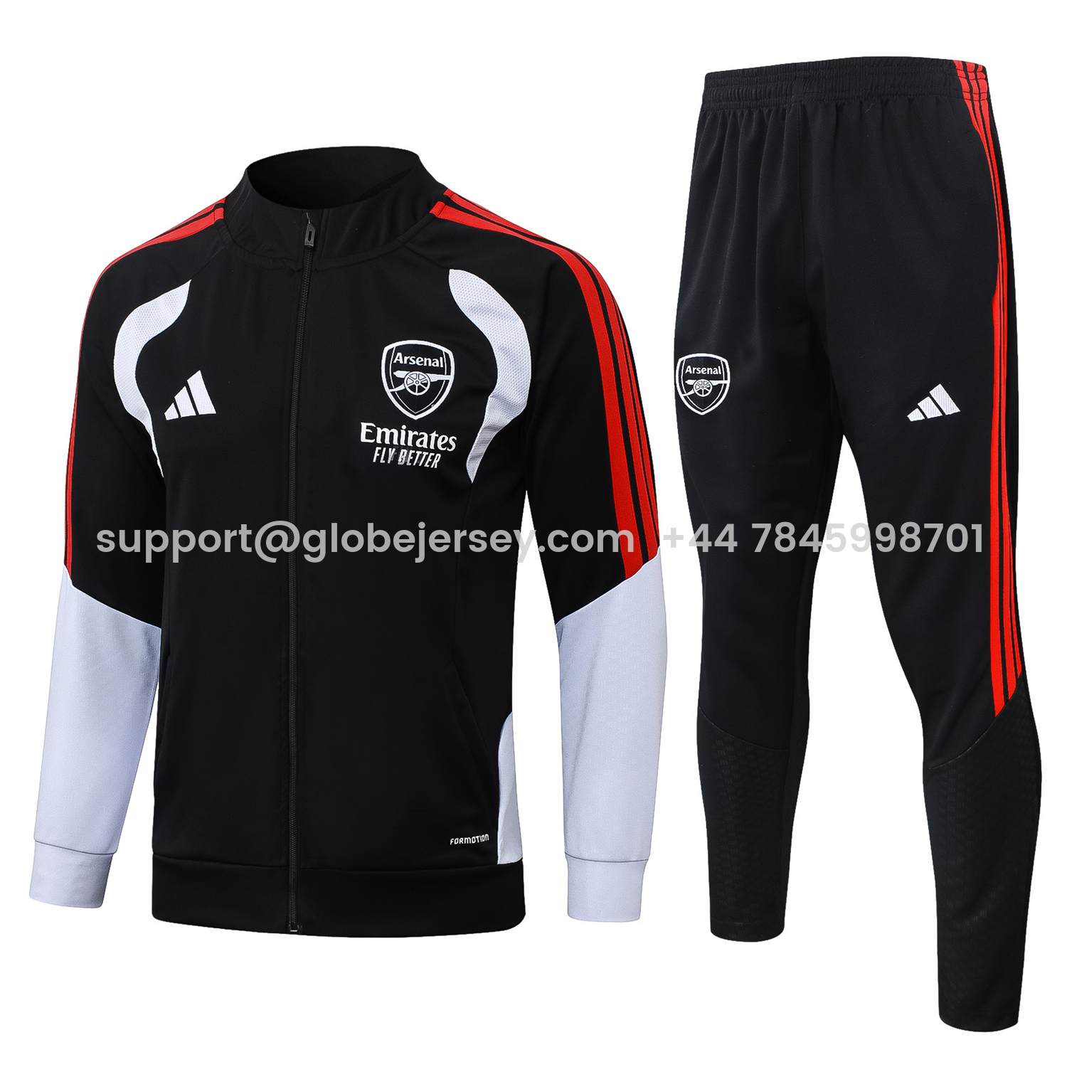 Arsenal 26-27 Jacket Training Tracksuit - Red Edge Black Jackets & Pants