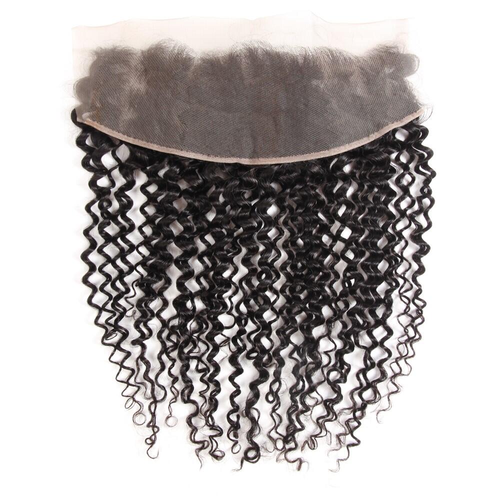 Brazilian Jerry Curly Virgin Hair Ear to Ear Frontal 5x5/13x6/13x4 Transparent Lace Frontal Closure Free Part