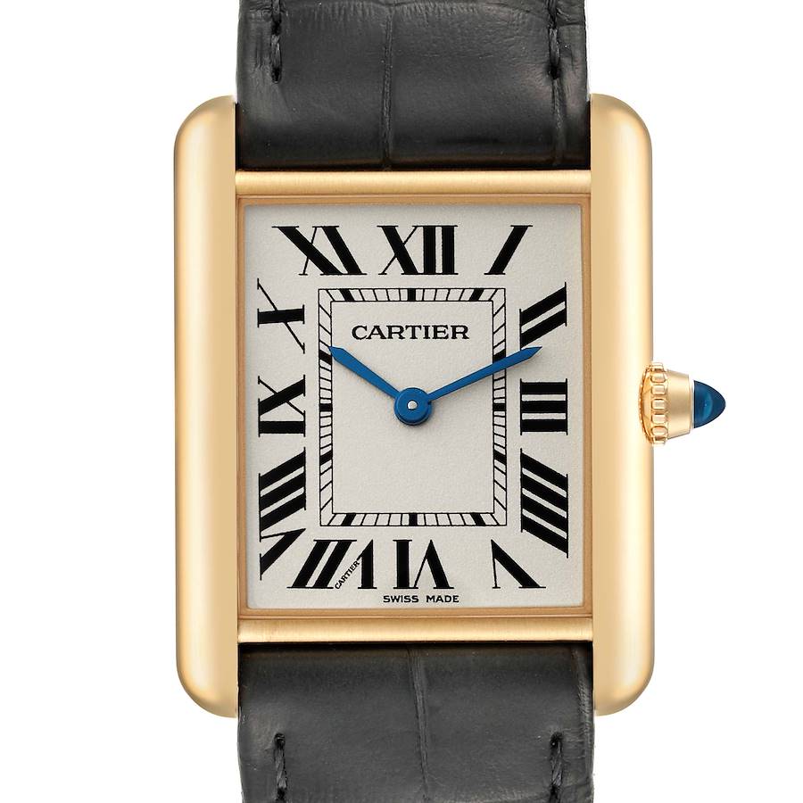 Cartier Tank Louis Yellow Gold Silver Dial Mens Watch WGTA0067 Card