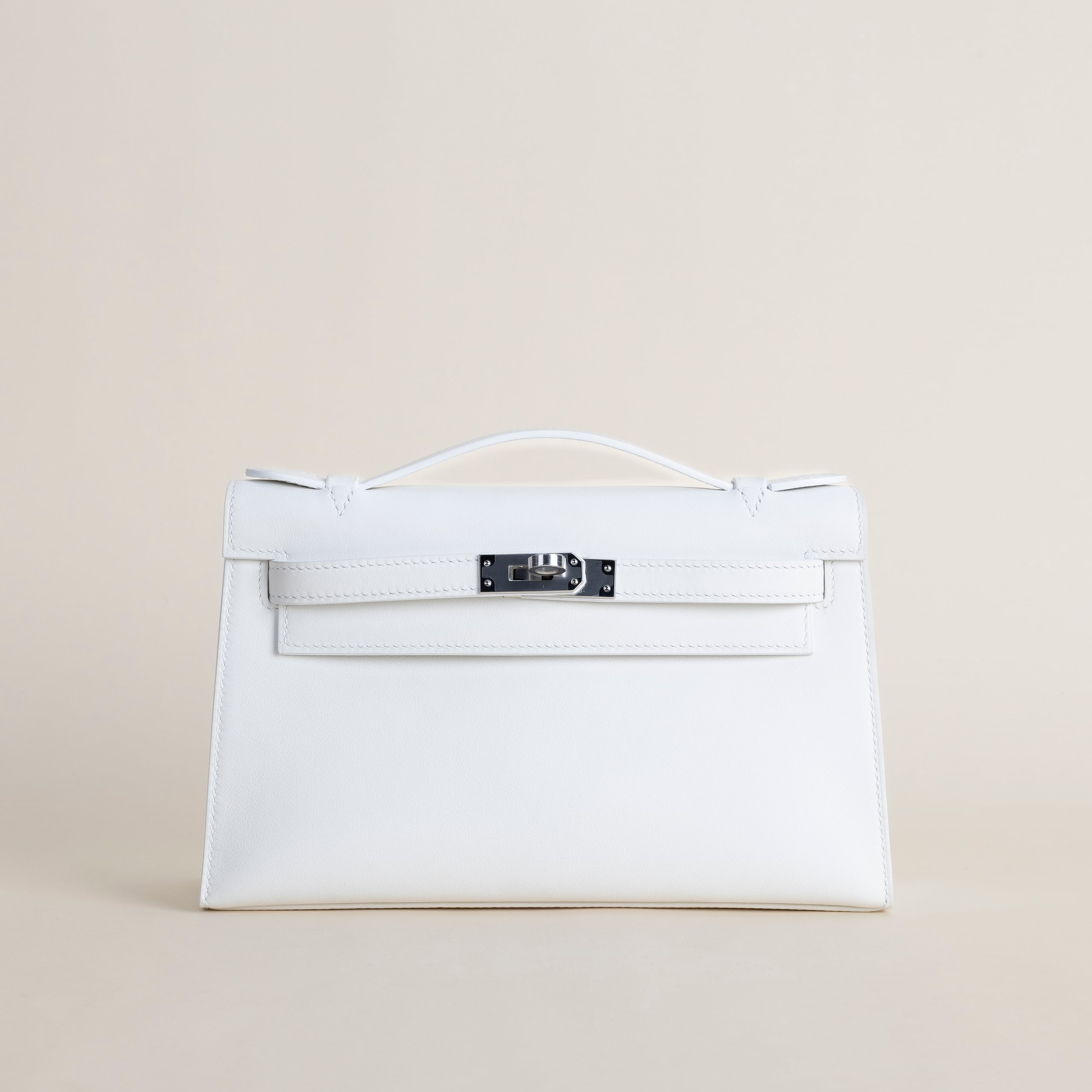 Kelly pochette swift Blanc PHW