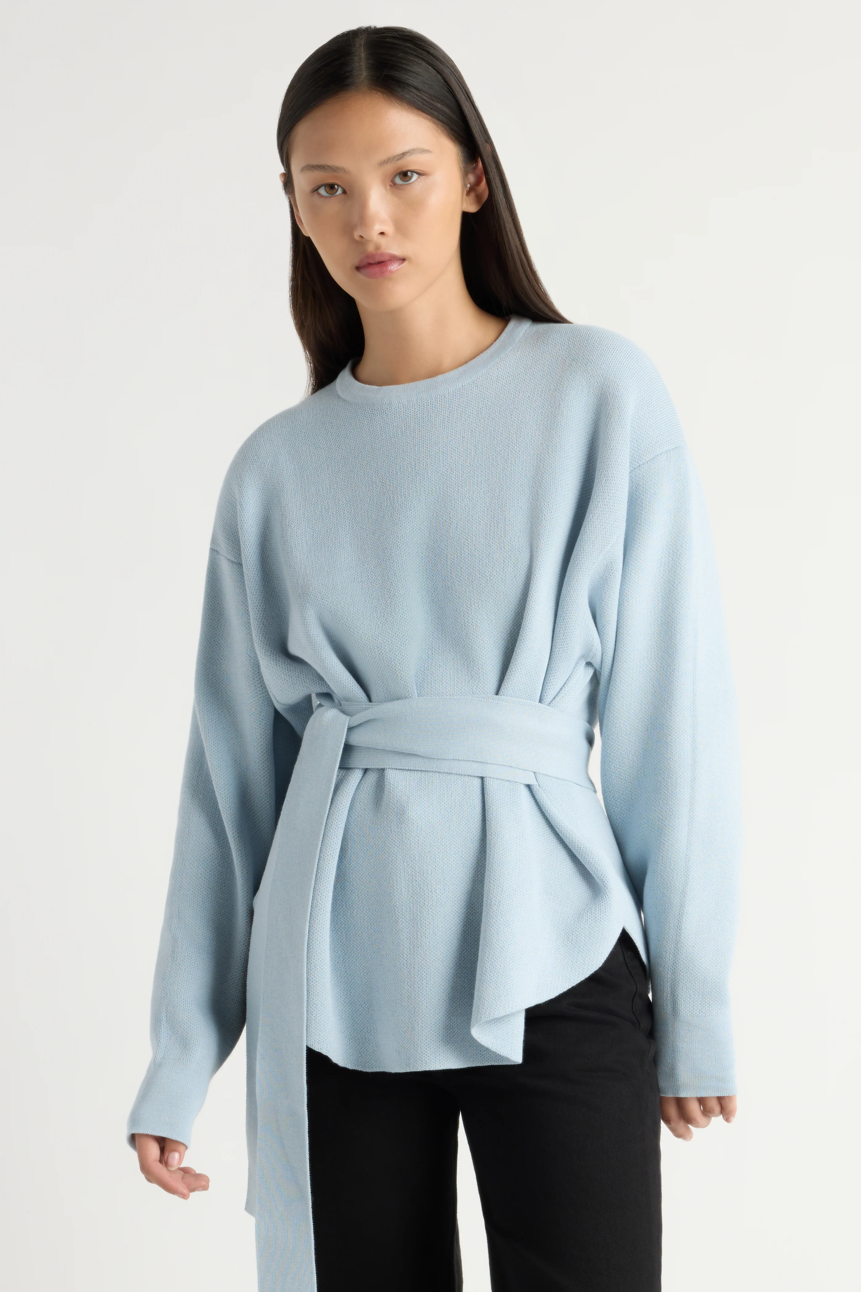 Nara Tie-Front Knit Sweater