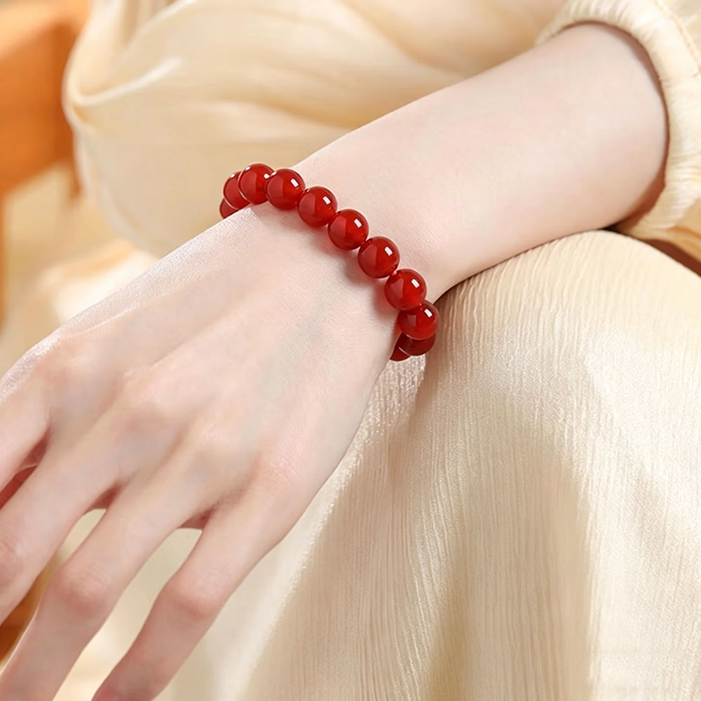 GemVibra Red Agate Talisman Bracelet – Warm Vitality & Protection