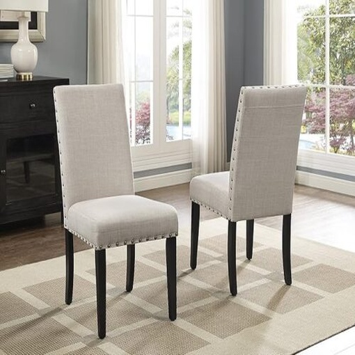 Fabric Dining Chairs with Nailhead Trim Set of 2