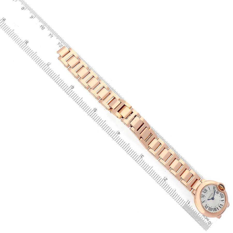Cartier Ballon Bleu 28 Silver Dial Rose Gold Ladies Watch W69002Z2