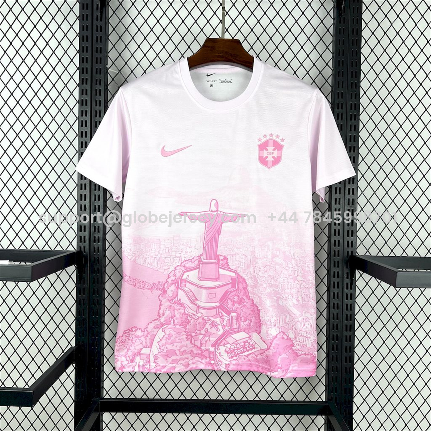 Brazil 25-26 Pink White Jesus Statue Special Jersey - Fans Version