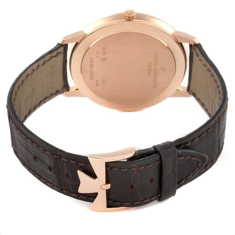 Vacheron Constantin Patrimony Grand Taille Brown Dial Rose Gold Watch 81180