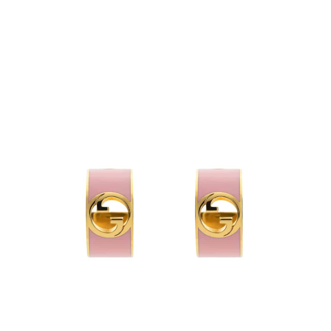 Gucci Blondie Enamel Hoop Earrings Pink 796764 J1630 8075
