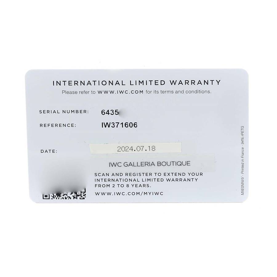 IWC Portugieser Chronograph Steel Blue Dial Mens Watch IW371606