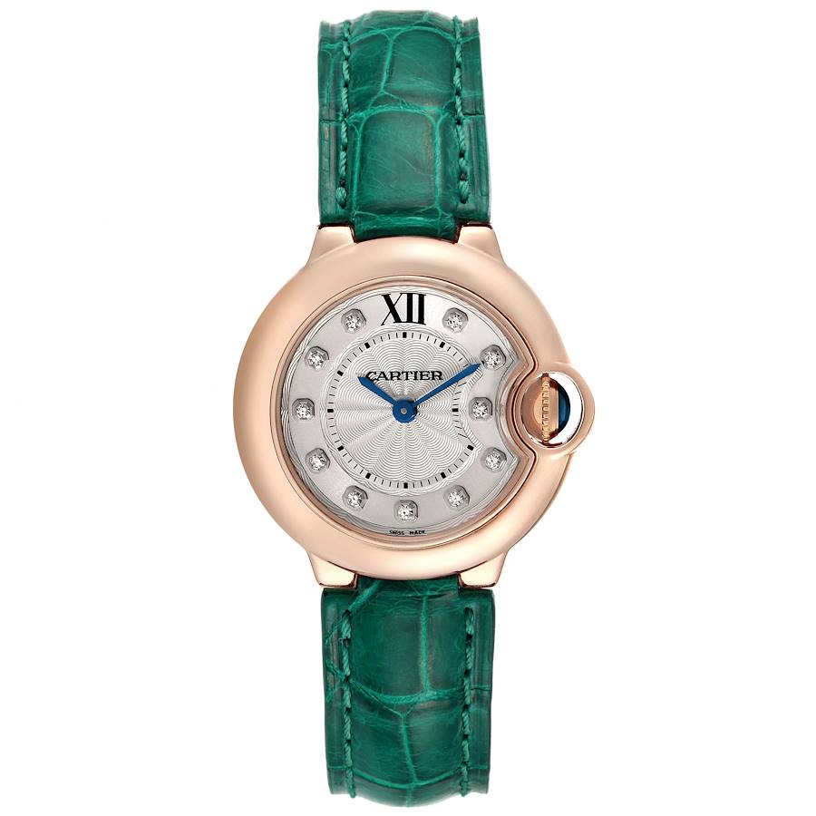 Cartier Ballon Bleu 28 Rose Gold Diamond Ladies Watch WE902050