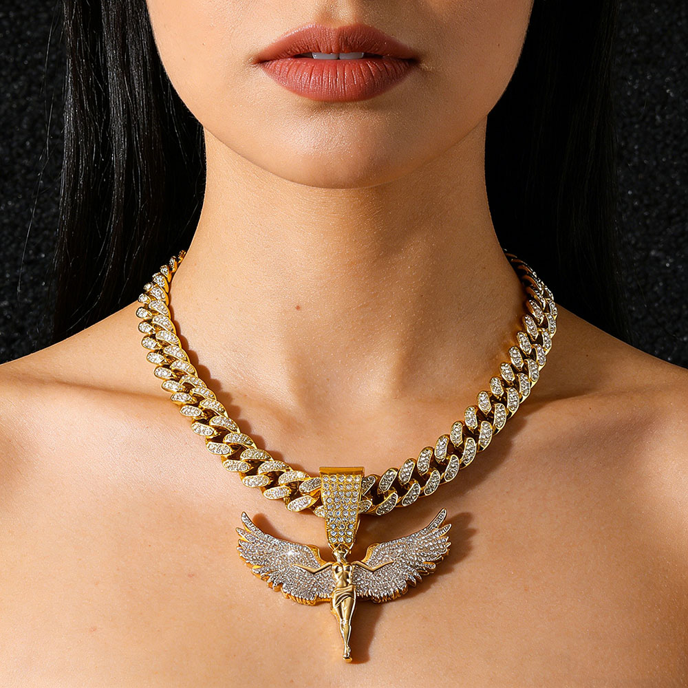 Archangel Winged Guardian Pendant - Divine Protection & Abundance Cuban Chain