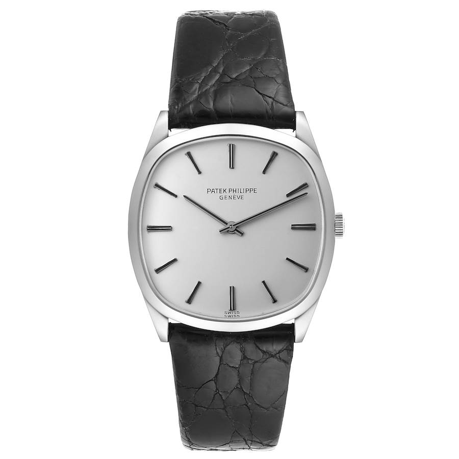 Patek Philippe 18k White Gold Silver Dial Vintage Mens Watch 3544
