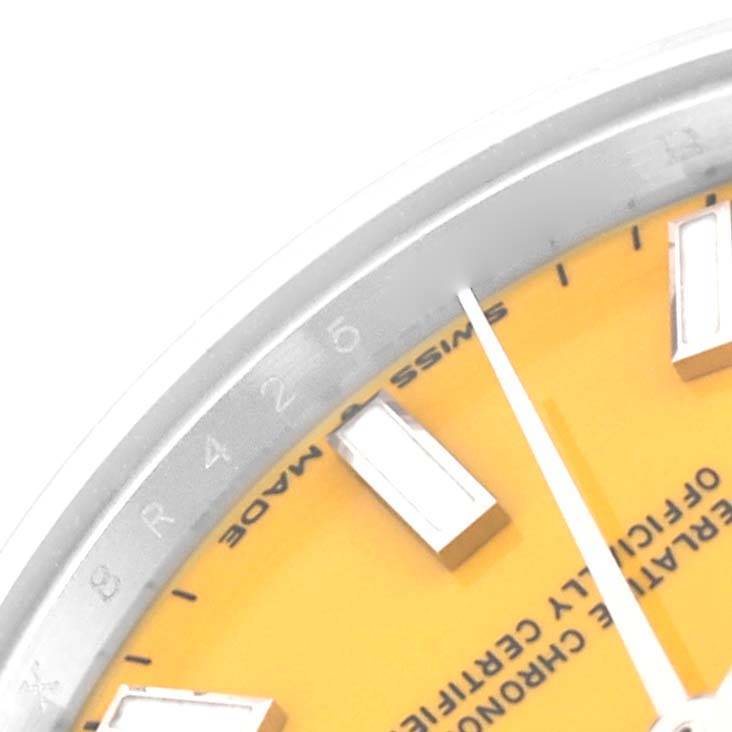 Rolex Oyster Perpetual Midsize Yellow Dial Steel Ladies Watch 277200