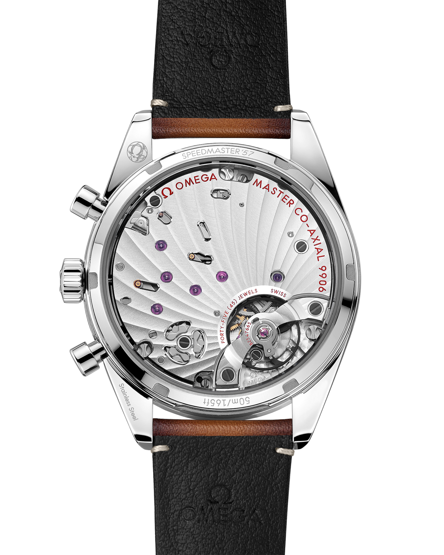 Speedmaster '57 40.5 mm, steel on leather strap 332.10.41.51.03.001