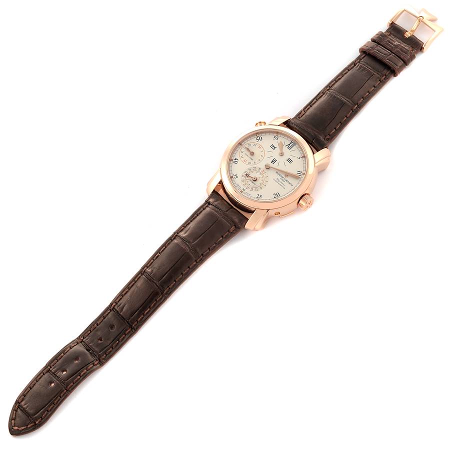 Vacheron Constantin Malte Dual Time Regulator Rose Gold Mens Watch 42005