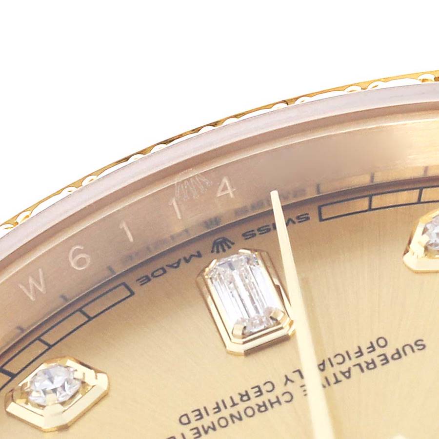 Rolex President Day Date Yellow Gold Diamond Mens Watch 128348