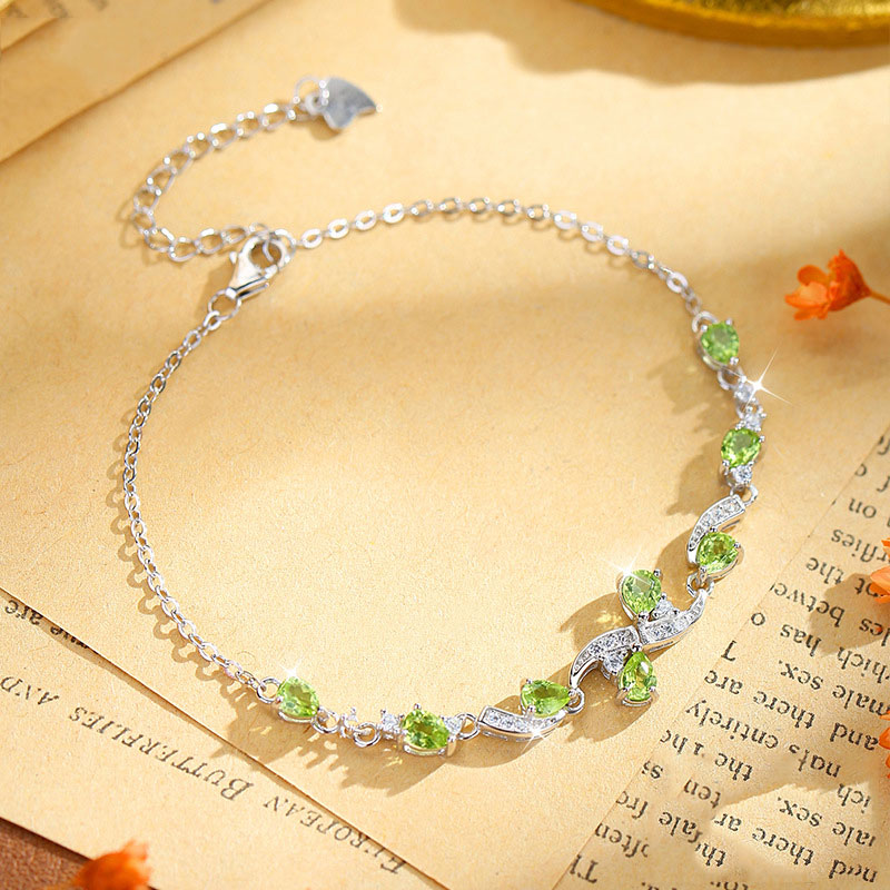 GemVibra Talismanic Teardrop Crystal Link Bracelet for Women
