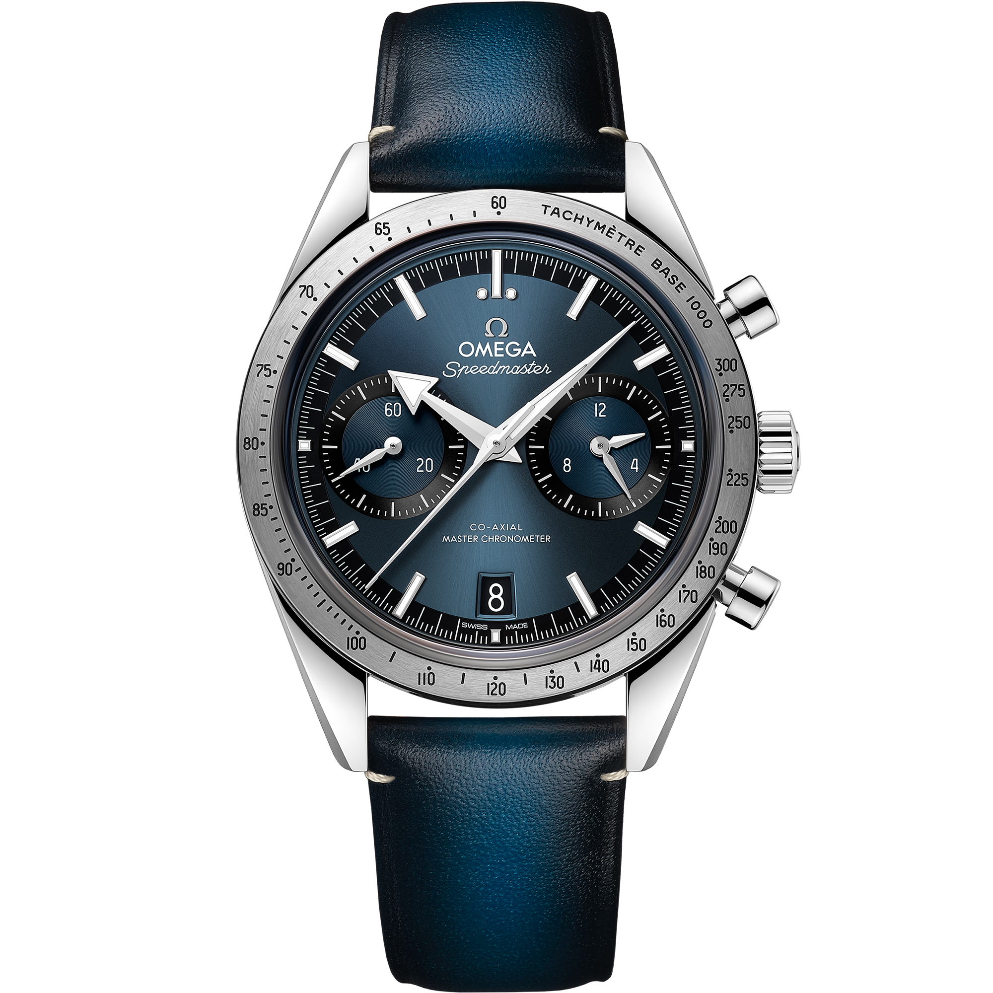 Speedmaster '57 40.5 mm, steel on leather strap 332.10.41.51.03.001
