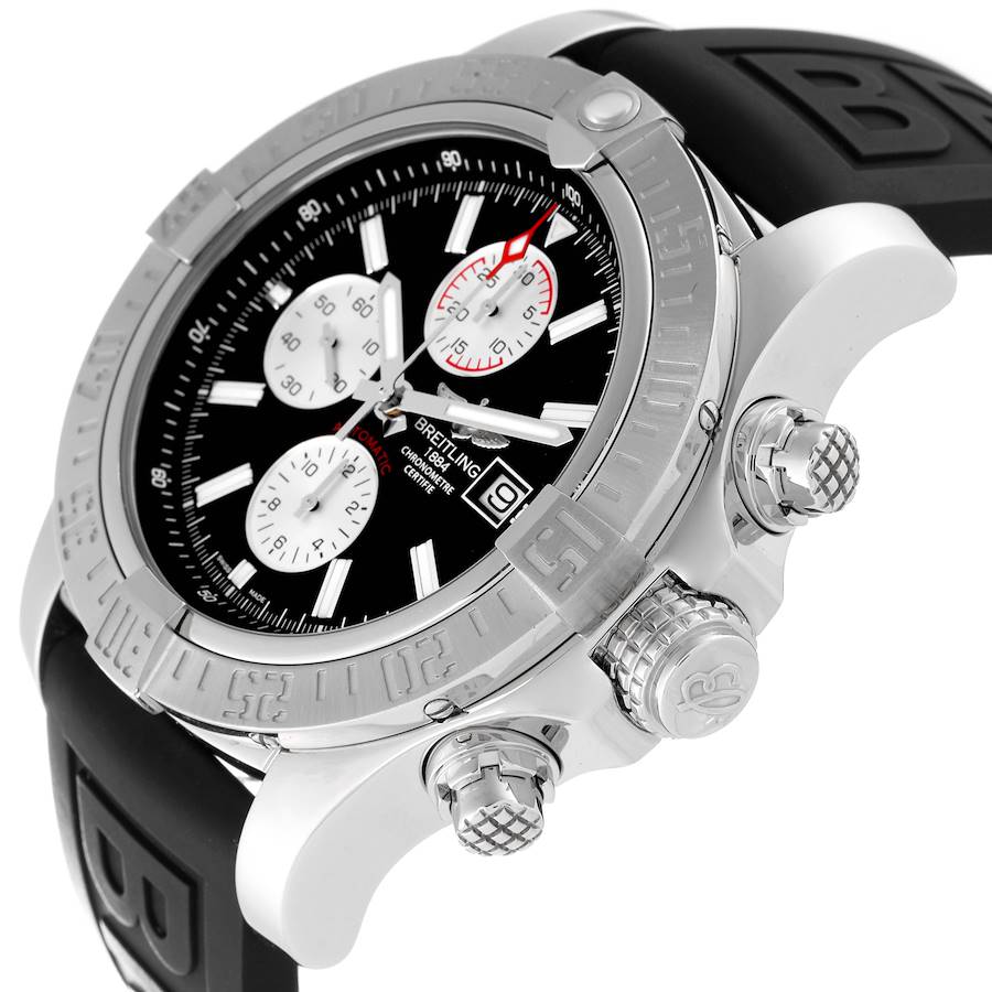 Breitling Super Avenger II Black Dial Steel Mens Watch A13371