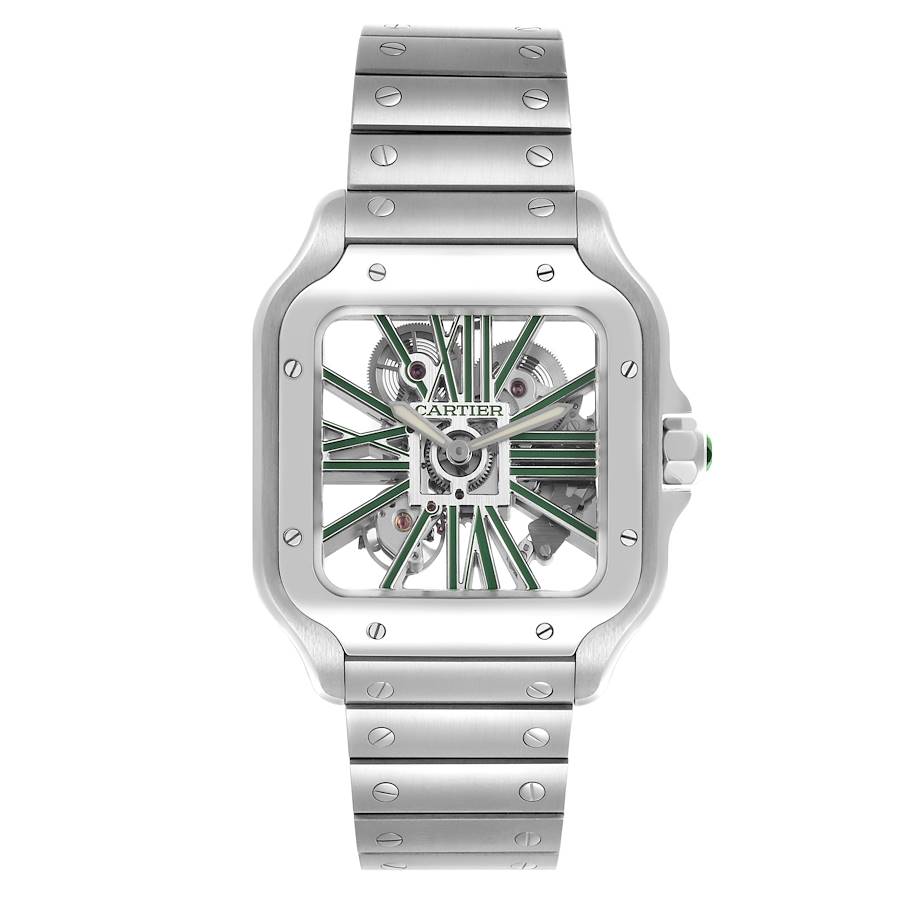 Cartier Skeleton Horloge Santos Steel Mens Watch WHSA0028