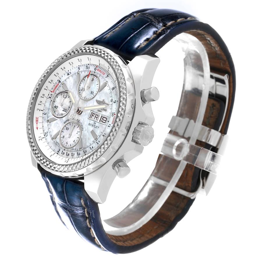Breitling Bentley Motors GT Mother of Pearl Dial Steel Mens Watch A13362