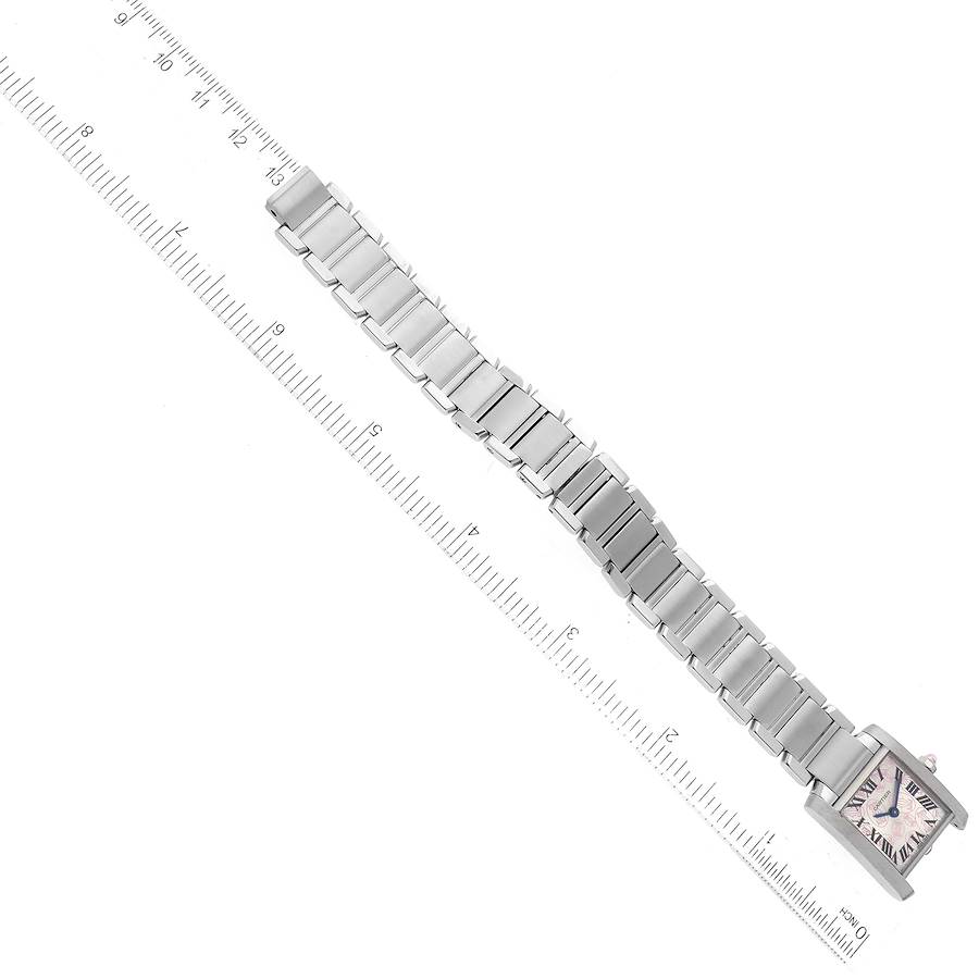 Cartier Tank Francaise Pink Double C Decor Steel Ladies Watch W51031Q3