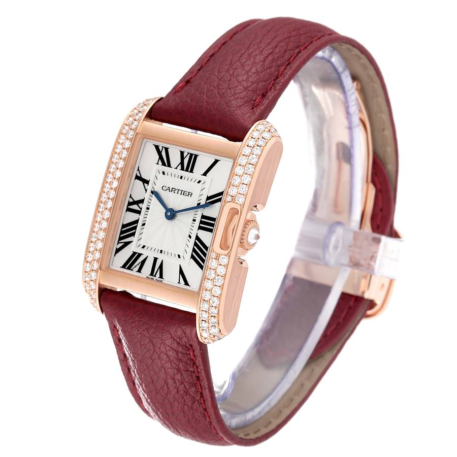 Cartier Tank Anglaise Rose Gold Diamond Ladies Watch WT100029