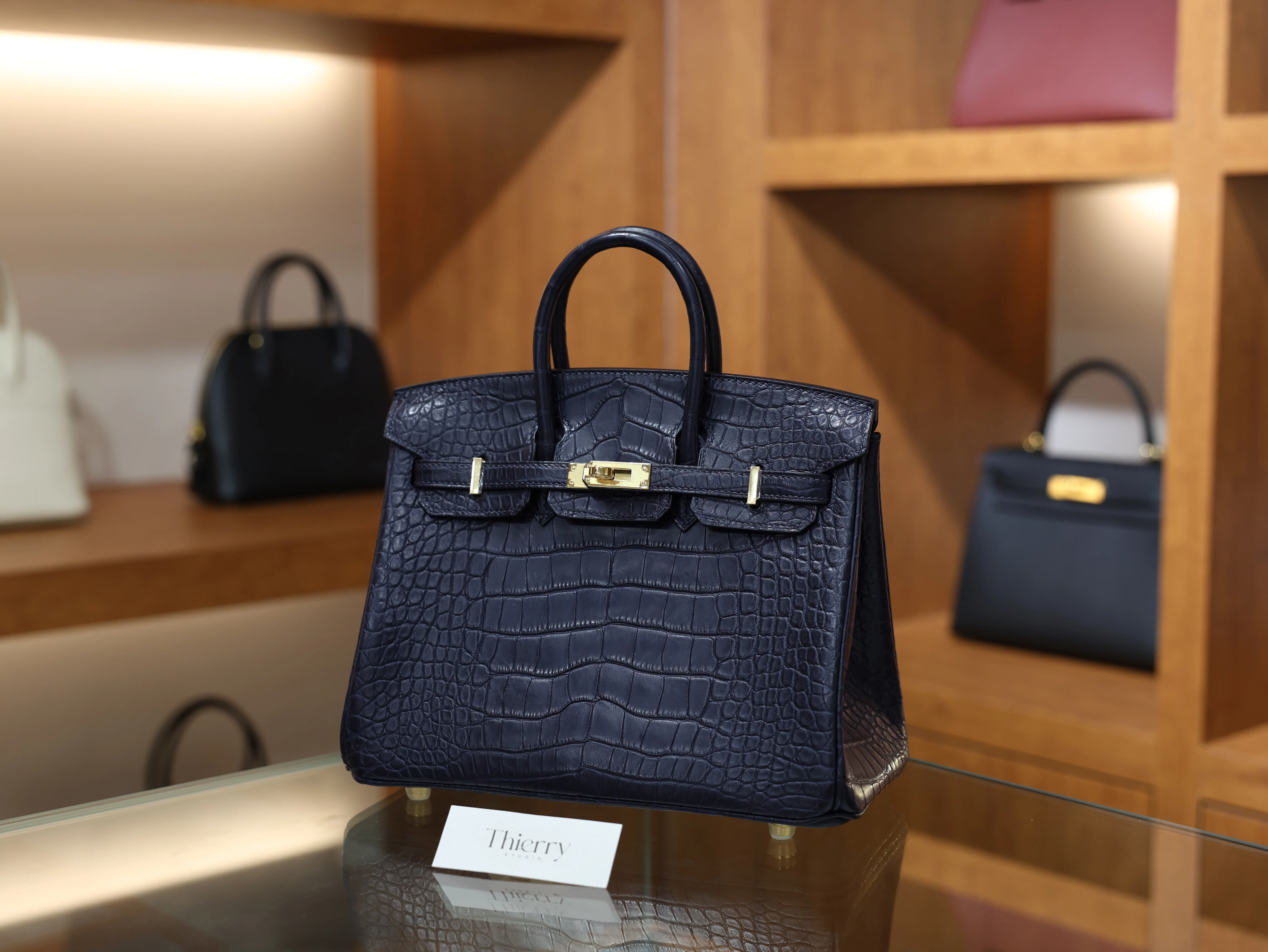 Birkin 25 matt alligator blue saphir GHW