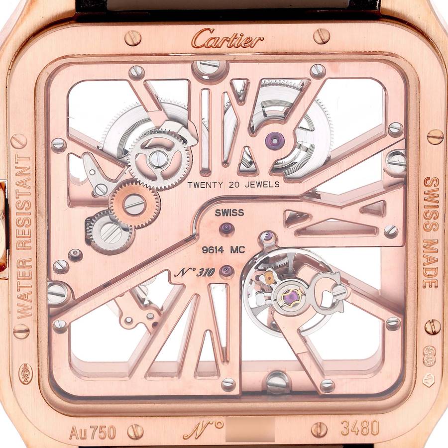 Cartier Santos Dumont Skeleton Dial Rose Gold Watch W2020057