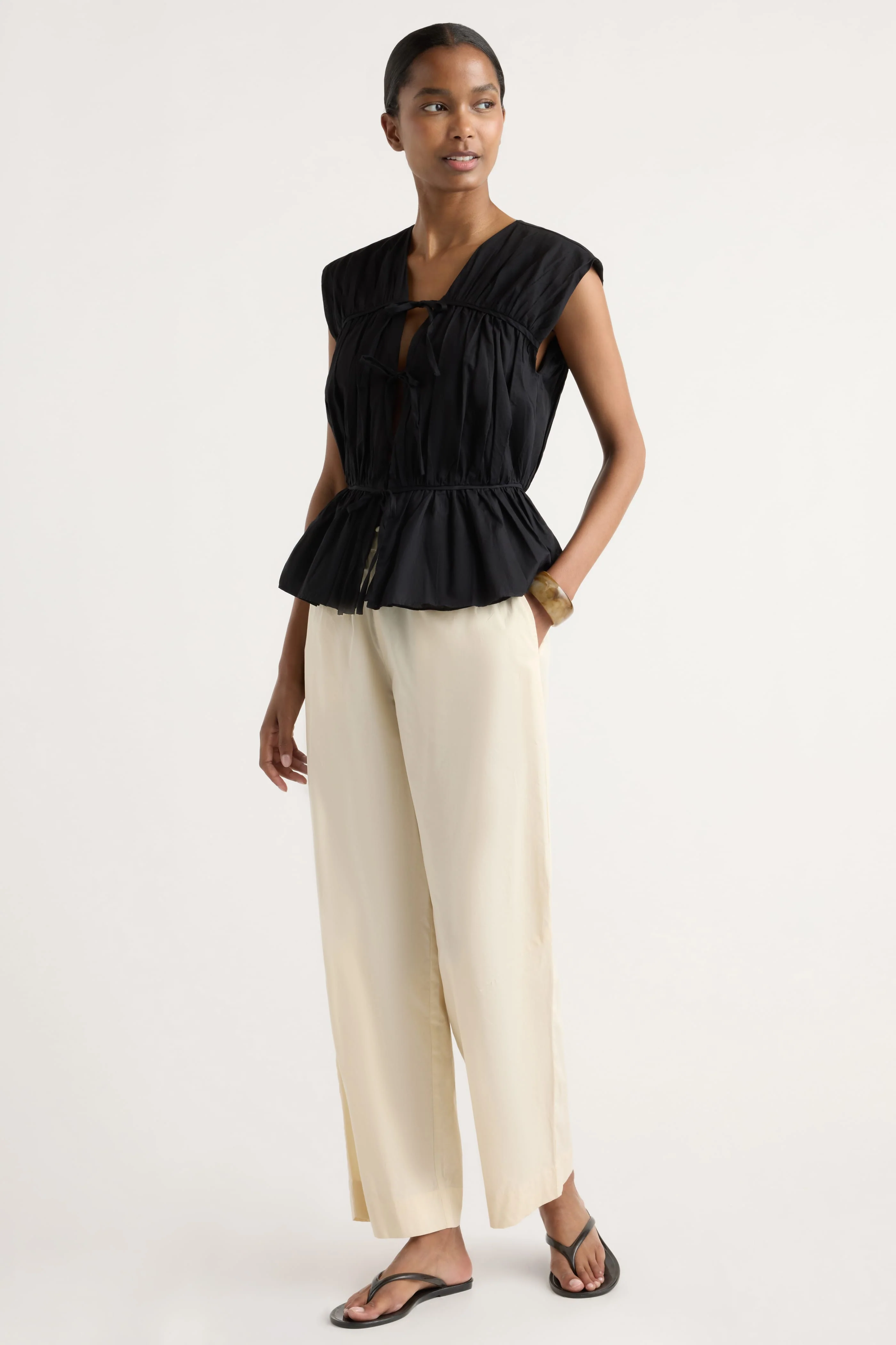 Peyton Stretch-Waist Organic Cotton Pant