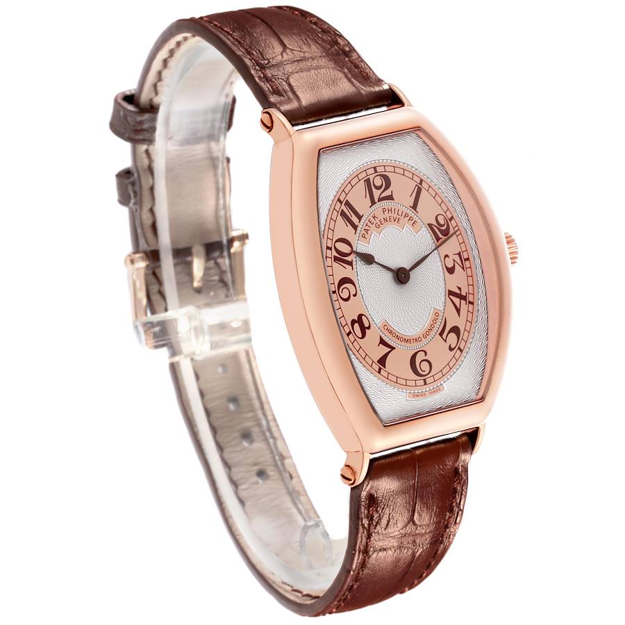 Patek Philippe Gondolo Rose Gold Silver Dial Mens Watch 5098R