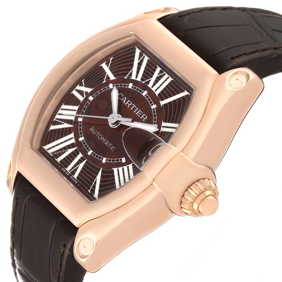Cartier Roadster XL Rose Gold Wooden Dial Limited Edition Mens Watch W6206001