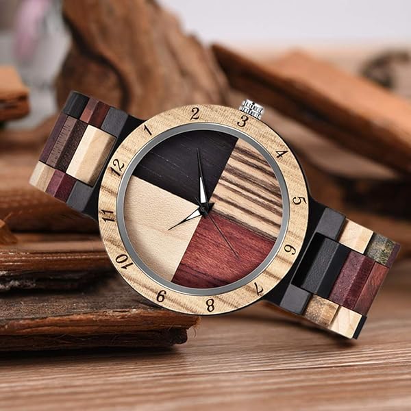 Wooden Watches Mens with Handmade Colorful Bamboo Wood Watch Analog Date Quartz Wooden Watch for Men Q1004 (sale by bulk)