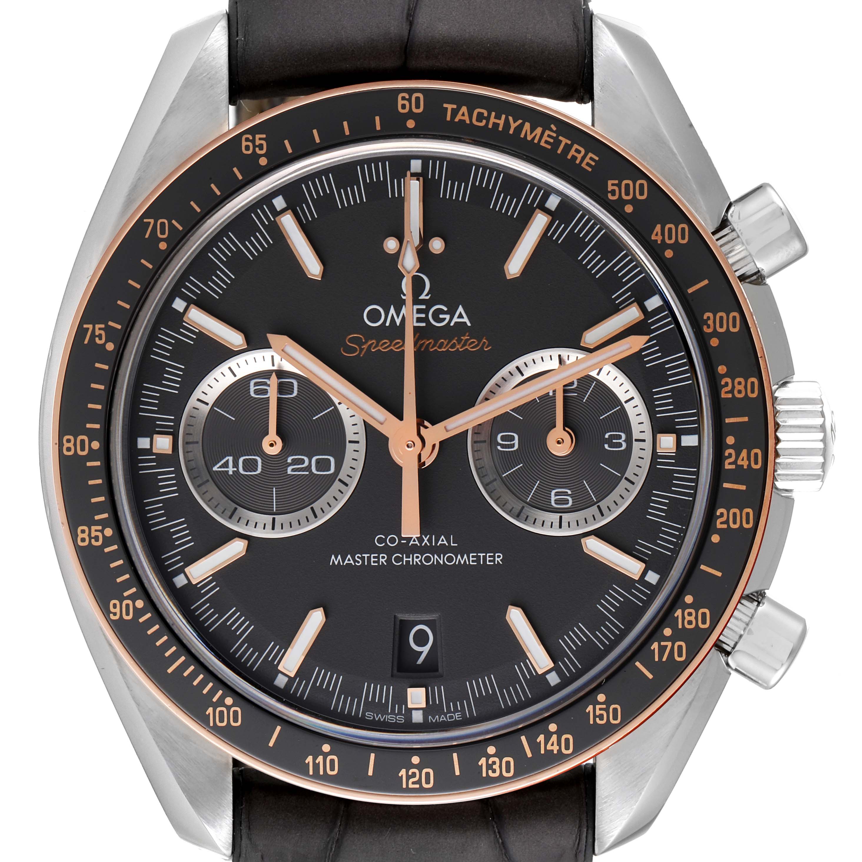 Omega Speedmaster Racing Steel Rose Gold Mens Watch 44.25 MM 329.23.44.51.06.001
