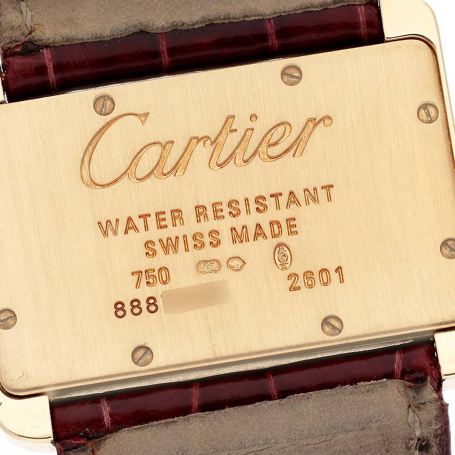 Cartier Tank Divan Mini Yellow Gold Red Strap Ladies Watch W6300356