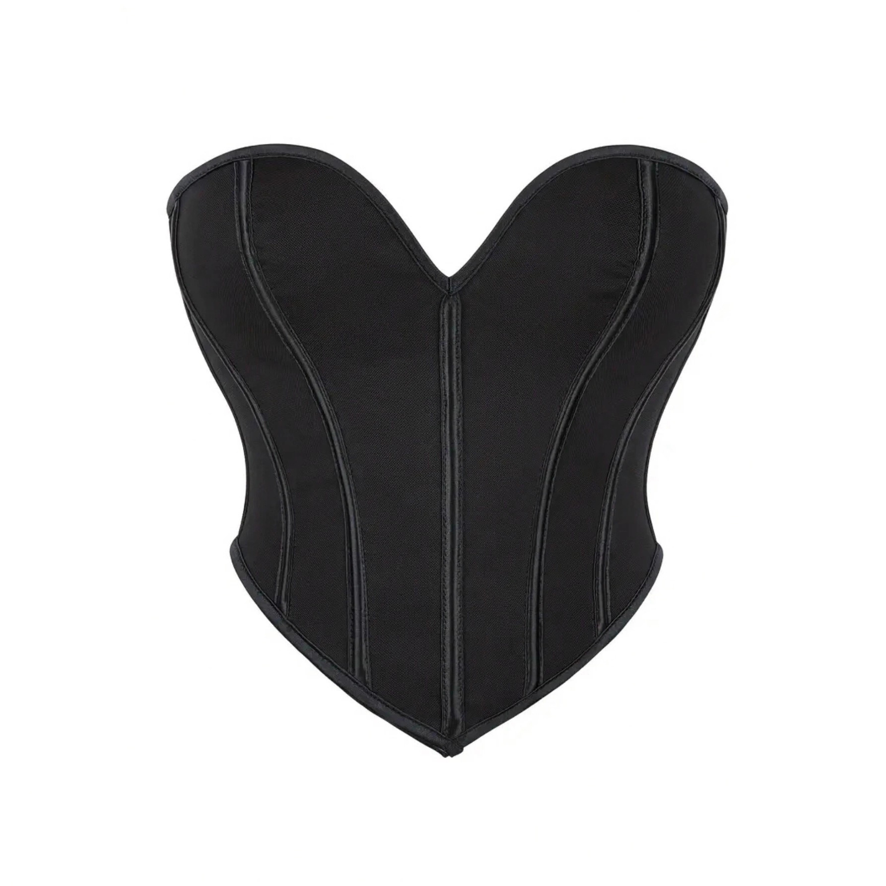 Women Heart Print Strapless Bodycon Mesh Off-Shoulder Shapewear Sexy Vest Top