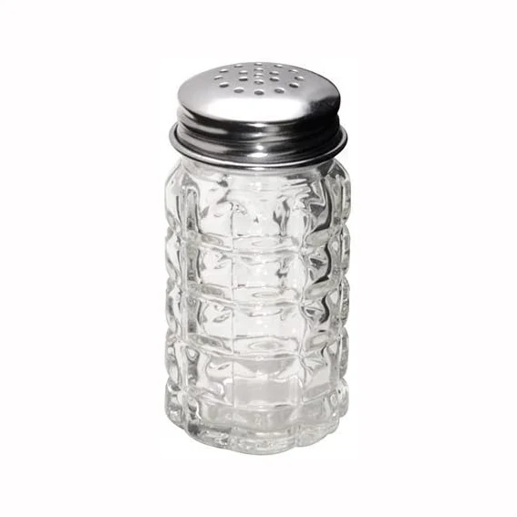 2 oz Retro Style Glass Salt and Pepper Shaker with Stainless Steel Cap