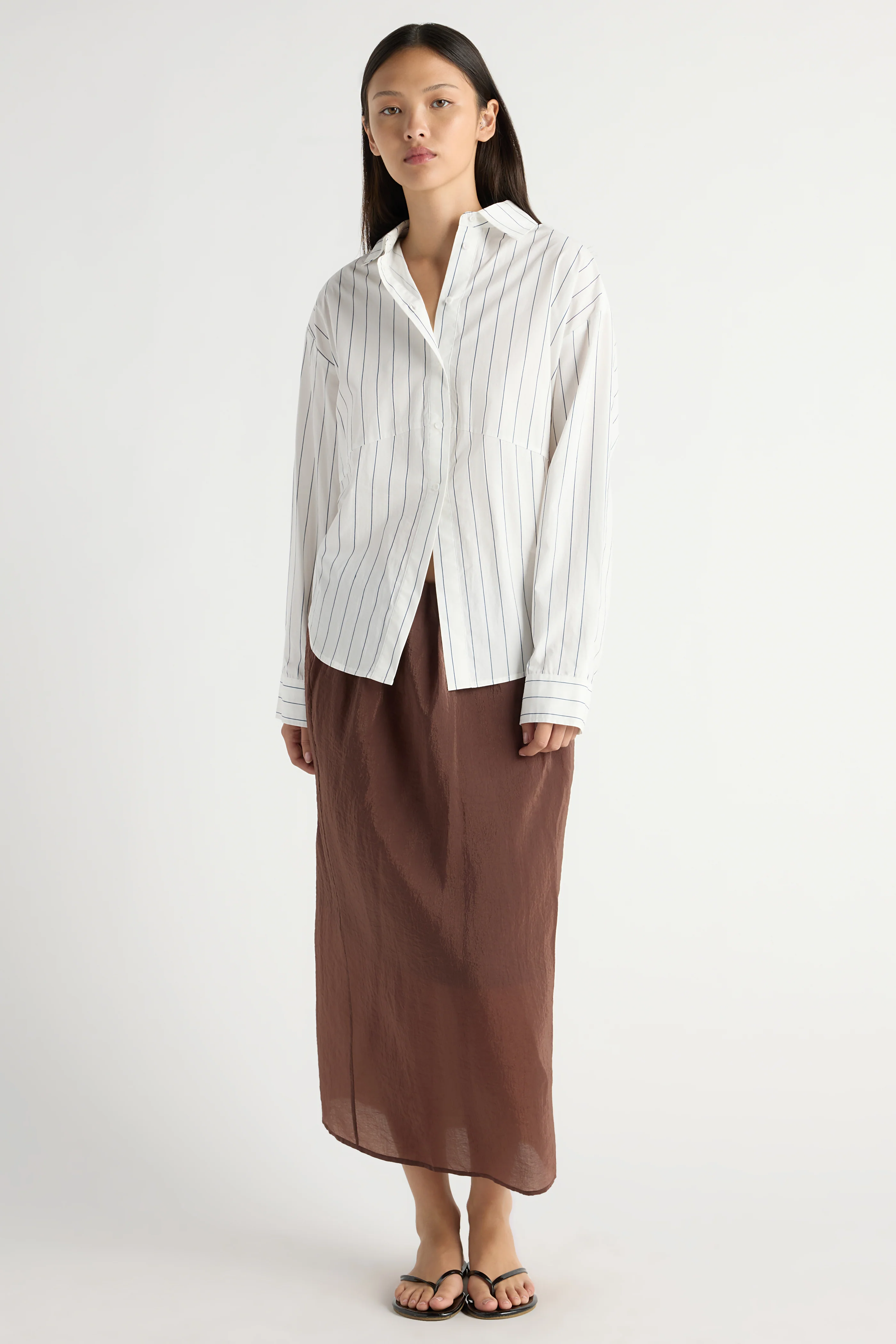 Esther Semi-Sheer Satin Slip Skirt