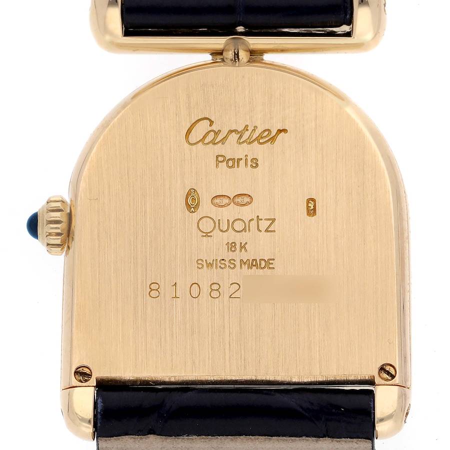Cartier Cloche Calandre Yellow Gold Silver Dial Ladies Watch 81082