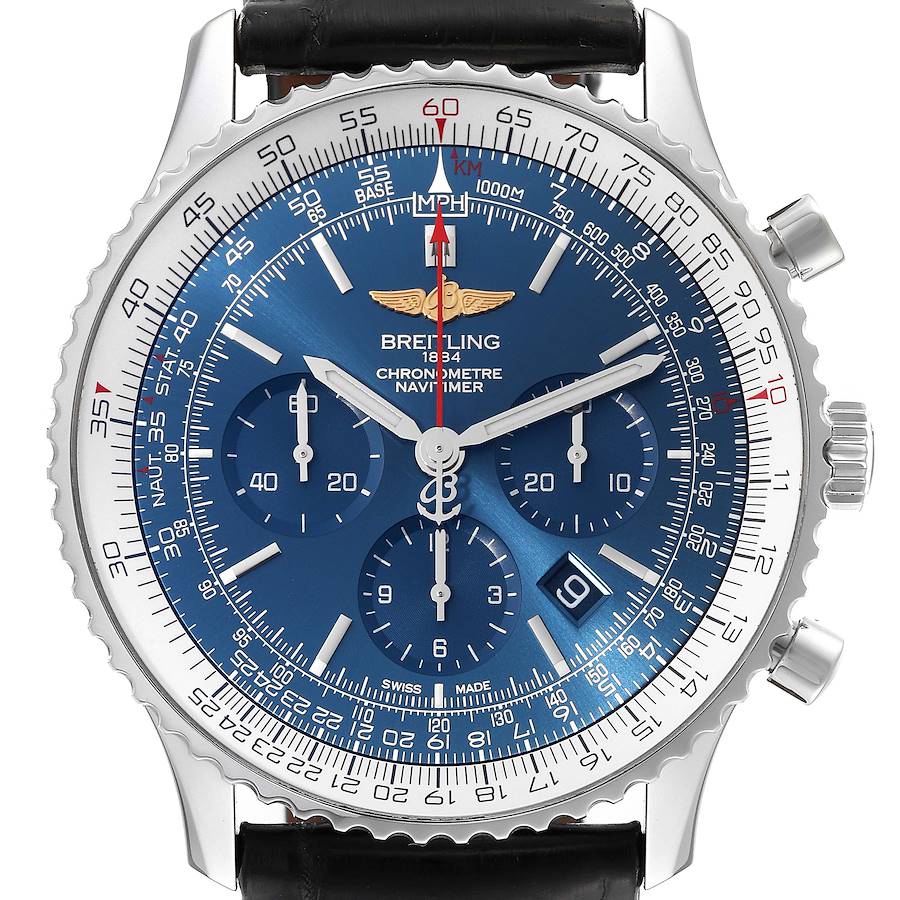 Breitling Navitimer 01 46 Blue Dial Steel Mens Watch AB0127
