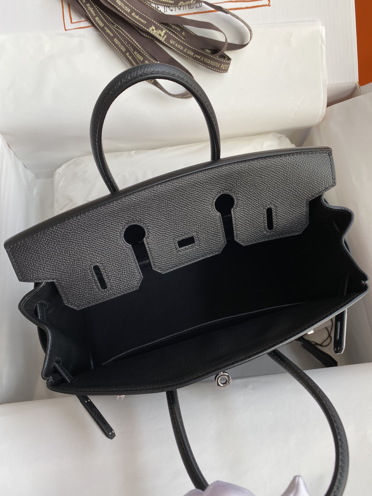 Replica Hermès Birkin Epsom Black Silver