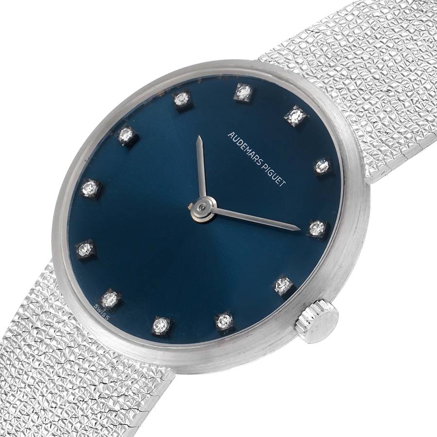 Audemars Piguet White Gold Blue Diamond Dial Cocktail Ladies Watch