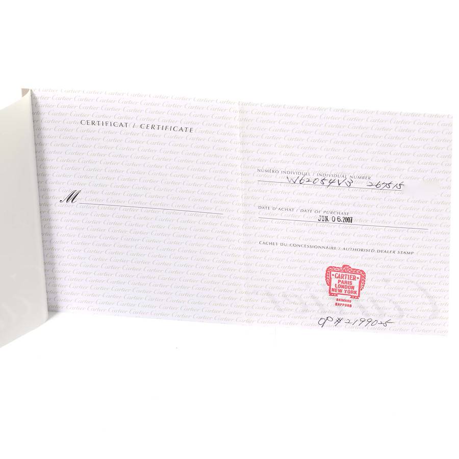 Cartier Roadster Coral Dial Limited Edition Steel Ladies Watch W62054V3