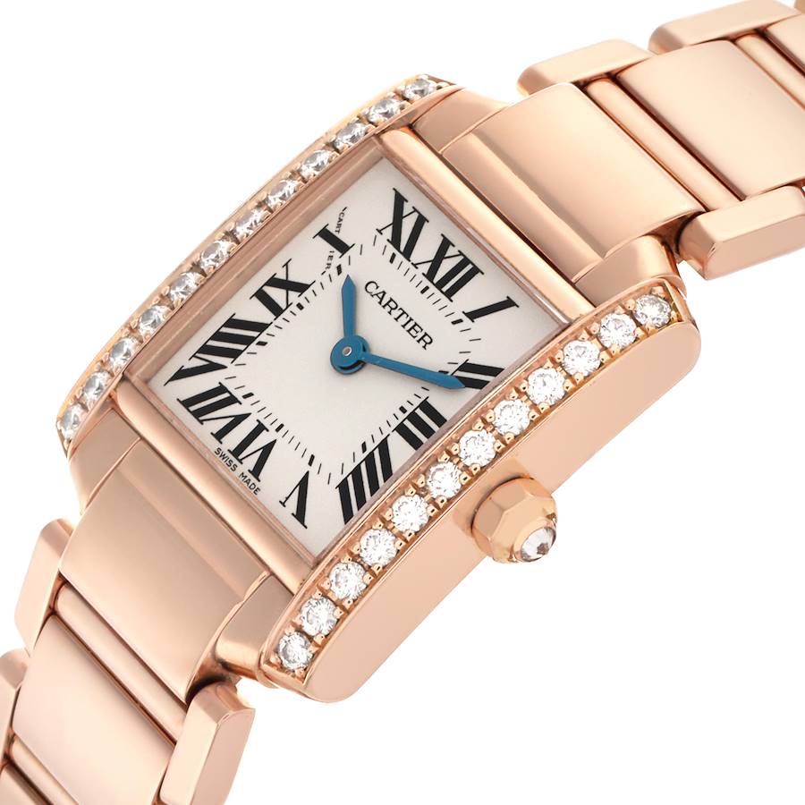 Cartier Tank Francaise Small Rose Gold Diamond Ladies Watch WE10456H