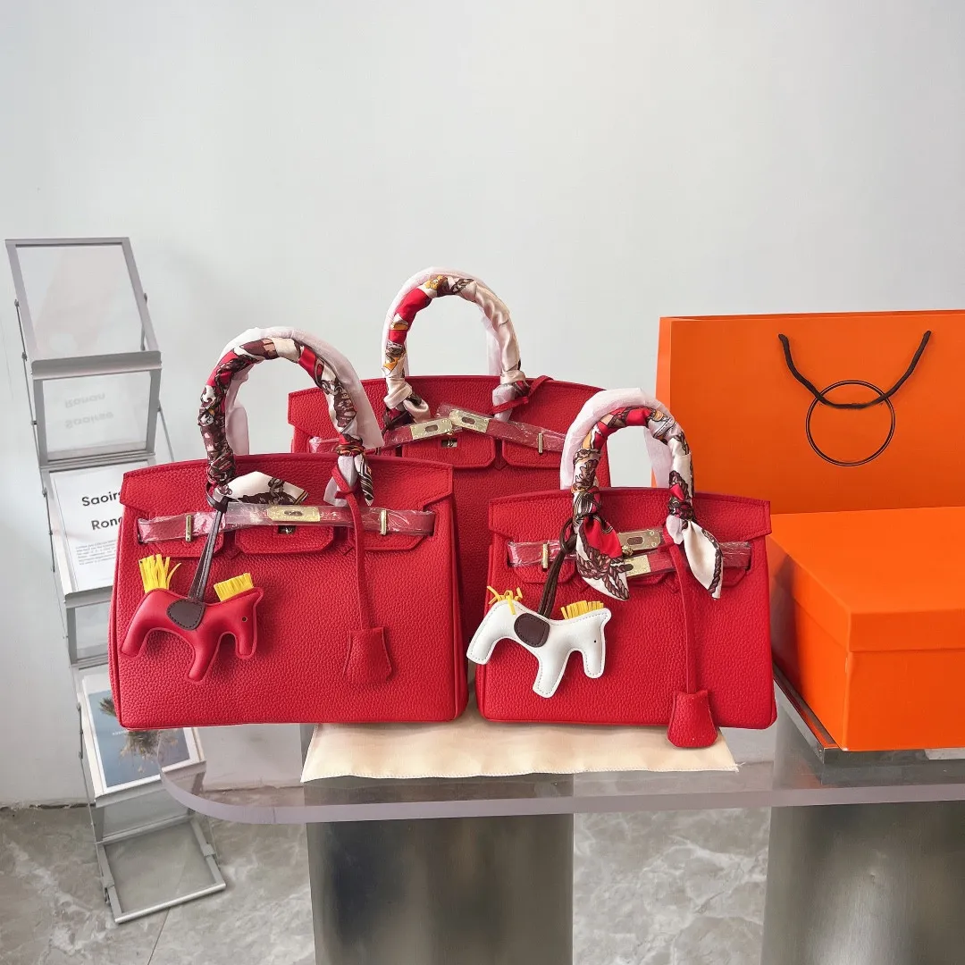 Hermes Birkin Gold Hardware Epsom Red 25Cm