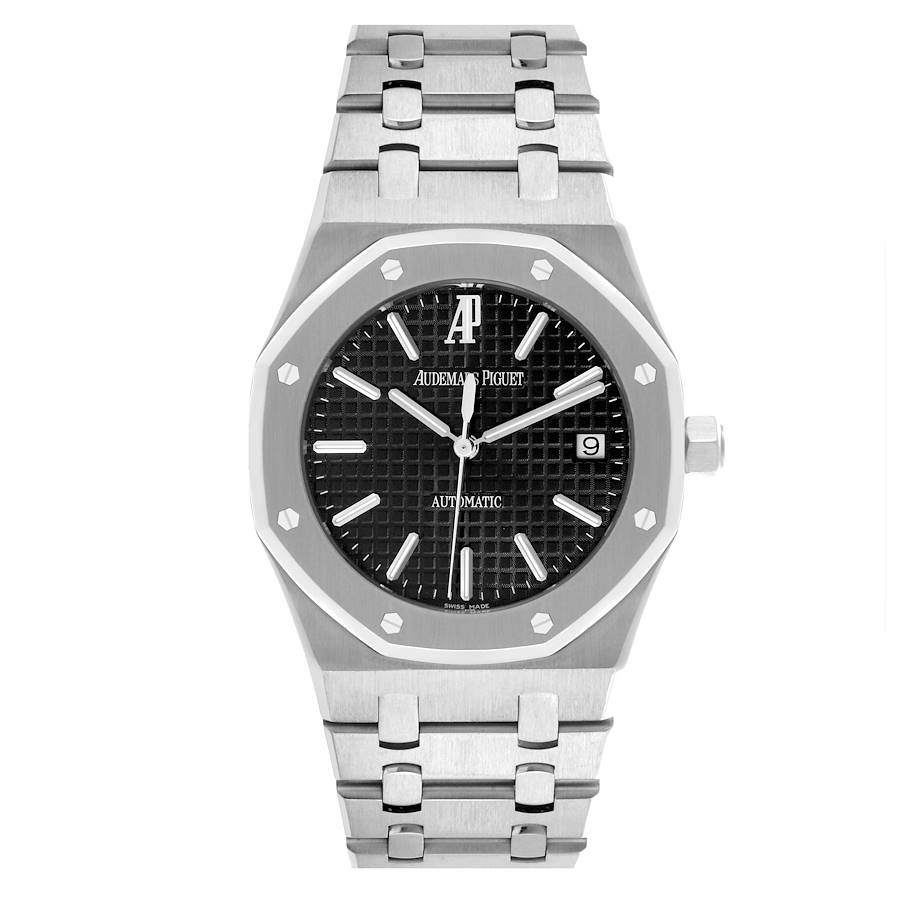 Audemars Piguet Royal Oak Black Dial Steel Mens Watch 15300ST