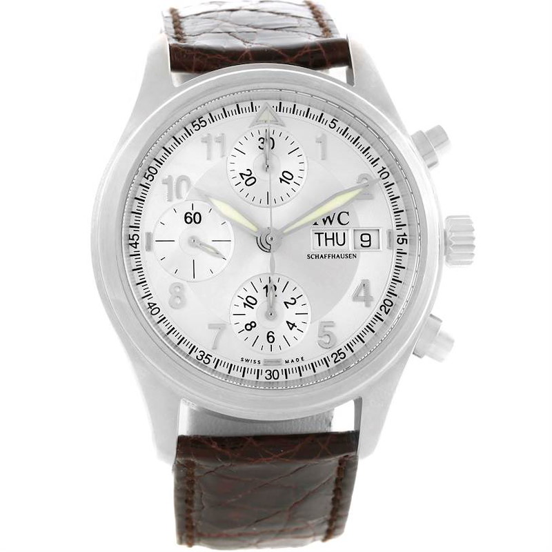 IWC Flieger Spitfire Pilot UTC Chronograph Silver Dial Watch IW325110