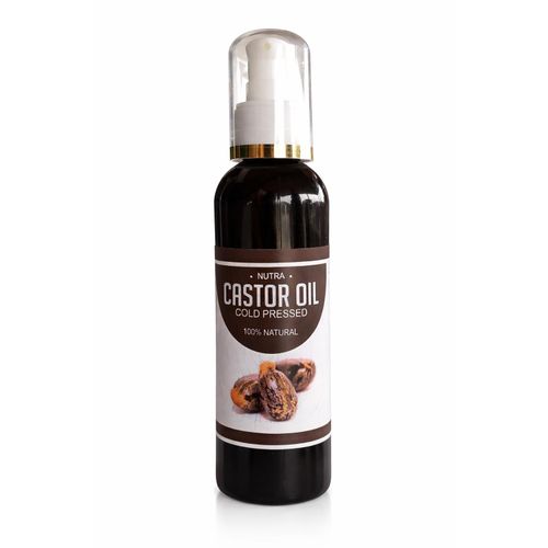 Castor Oil Nutra 100% Cold Pressed Organic Castor Oil - Jamaican Black for hair growth, eyebrows and eyelashes - Pure and Natural