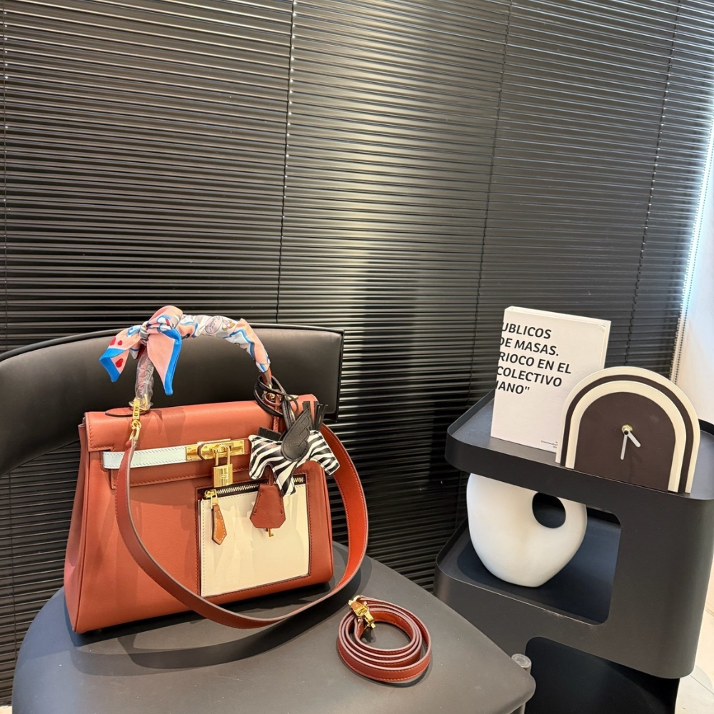 Hermes Colormatic Kelly 25 Retourne Orange 28cm