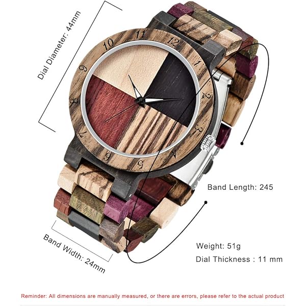 Wooden Watches Mens with Handmade Colorful Bamboo Wood Watch Analog Date Quartz Wooden Watch for Men Q1004 (sale by bulk)